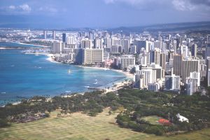View of Waikiki and Honolulu.