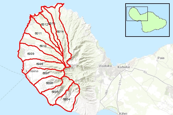Lahaina Region Surface Water Hydrologic Units