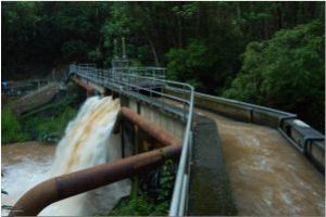 Water is released into Kaukonahua Stream