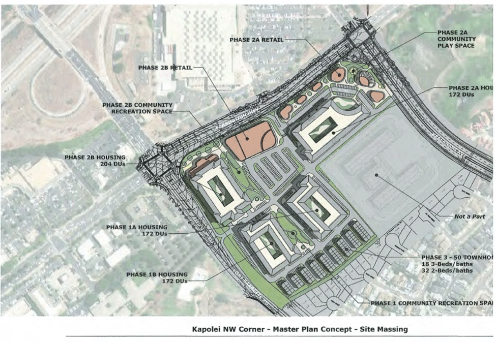 Aerial sketch of the Kpailei NW Corner - Master Plan Concept - Site Massing courtexy of Lowney Architecture