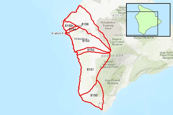 Kona Region Surface Water Hydrologic Units